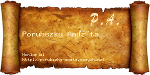 Porubszky Amáta névjegykártya