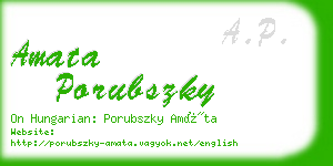 amata porubszky business card